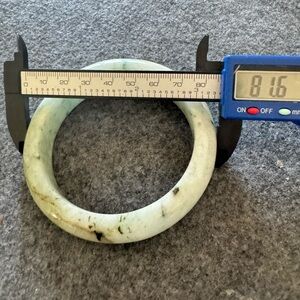 Natural Jade Bangle, Vintage Burmese Jade Bangle from Saks Fifth Ave in NYC